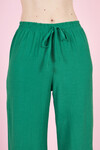 Kadın Bol Paça Beli Lastikli Mevsimlik Pantolon Bürümcük Kumaş 23018 Benetton