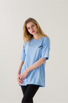 Kadın Come Find Mavi Baskılı T-Shirt 21014
