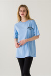 Kadın Come Find Mavi Baskılı T-Shirt 21014