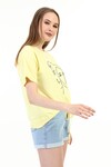 Kadın Nakışlı Sarı T-Shirt 20085
