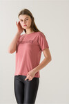 Kadın Spread Love Gül Kurusu Baskılı T-Shirt 21006
