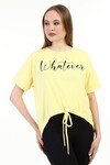 Kadın Taşlı Baskılı Sarı T-Shirt 20010