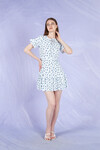 Kadın Bağıcık Detaylı Bürümcük Elbise 23062 Beyaz