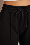 Kadın Cepli Bol Paça Beli Lastikli Mevsimlik Pantolon 23506 Siyah