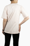 Kadın Oje Baskılı Penye T-Shirt 21007B2 Pudra