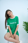Kadın Beatiful Soul Baskılı Tişört 23101 Yeşil