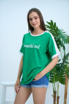 Kadın Beatiful Soul Baskılı Tişört 23101 Yeşil
